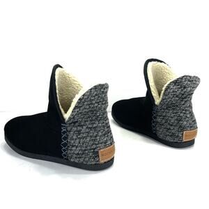 Rockport TruTECH Veda Women Black Slipper Boot Size 7 Faux Suede/Fur Lining New